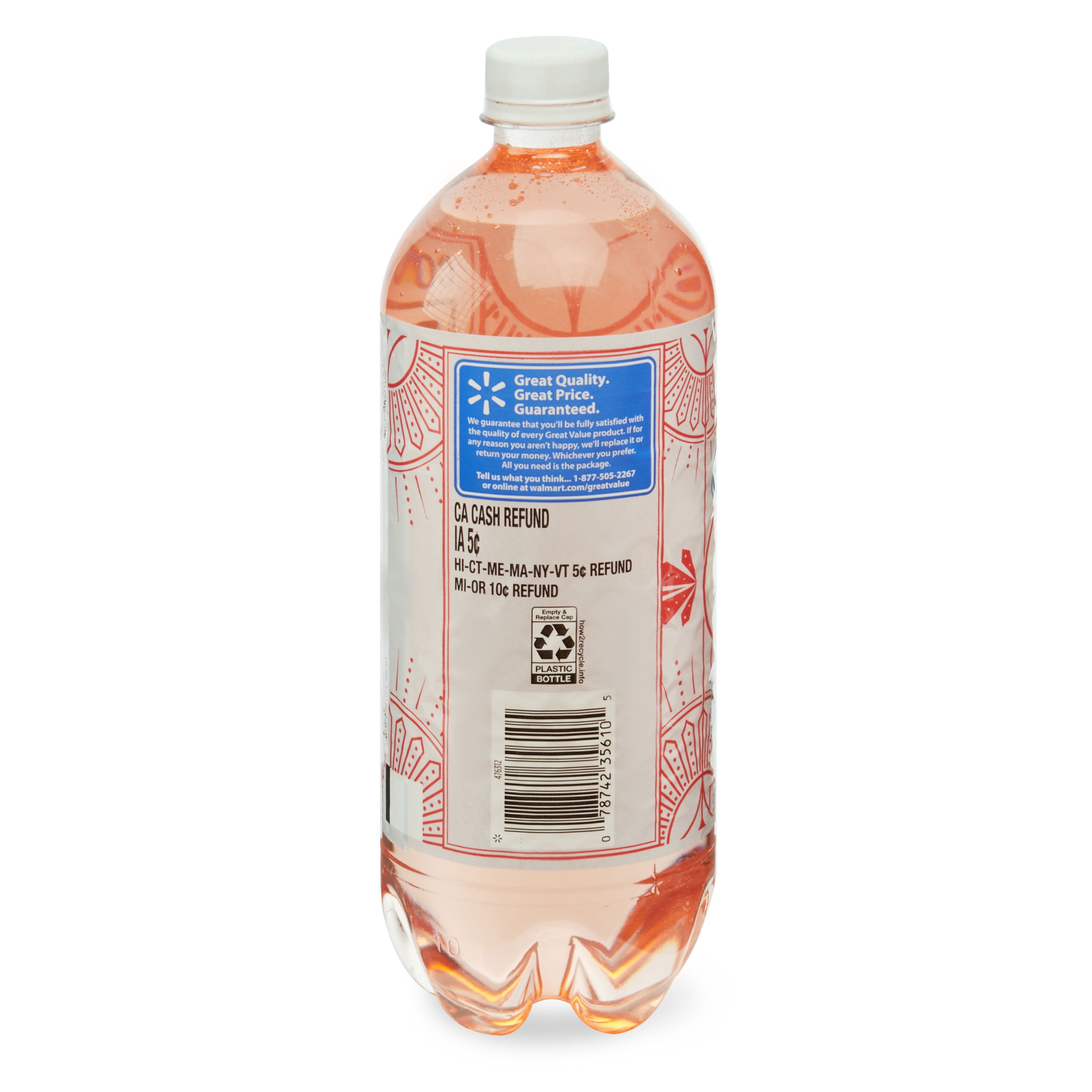 Great Value Light Grapefruit Flavored Tonic Water, 33.8 fl oz
