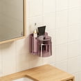 thumbnail image 6 of YiJuHui Wall Mounted Toothbrush Holder with Cup Rack, Adhesive Bathroom Organizer, No Drill Toothbrush Storage, Waterproof Suction Wall Mount Toothbrush for Bathroom Counter Organization, 6 of 6