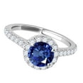 thumbnail image 2 of Mauli Jewels Rings for Women 1.10 Carat Diamond And Sapphire Ring 4-prong 14k White Gold, 2 of 6