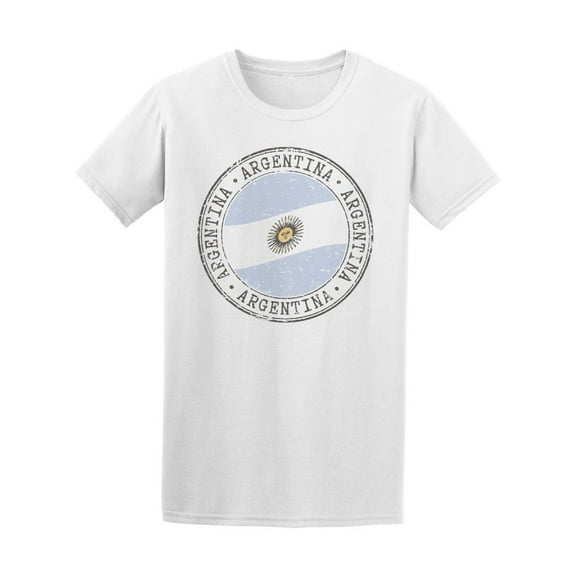 Argentina Grunge Circle Flag T-Shirt Men -Image by Shutterstock, Male Small