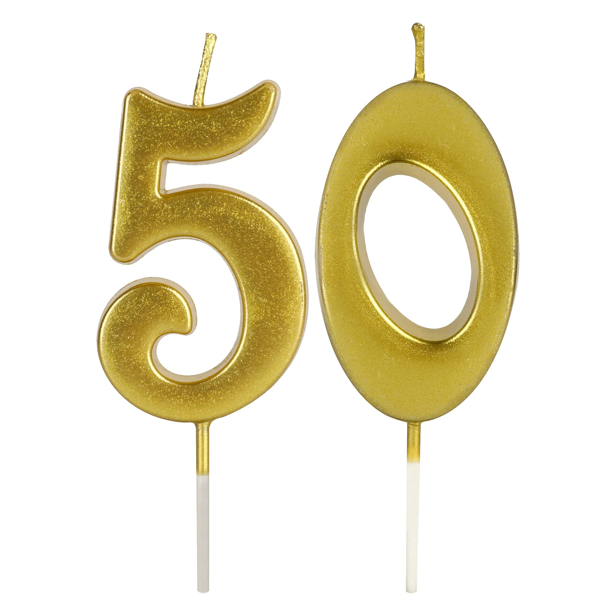 Gold 50th Birthday Candles For Cake Number 50 Glitter Candle Party