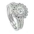 thumbnail image 2 of 14K White Gold Bridal Set Halo Style Round Solitaire 1.20ctw Filigree 3/4ct Center, 2 of 3