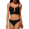 thumbnail image 1 of Charmo Women Bikini Sets Cutout O-Ring Swimsuit High Cut 2 Piece Bathing Suit, 1 of 6