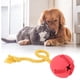 thumbnail image 4 of Bola dispensadora de comida para perros con forma cónica con cuerda de algodón, juguete para masticar para limpiar los dientes de los perros para perros pequeños y grandes (rojo), 4 of 5