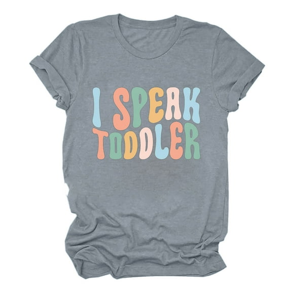 Fesfesfes Women's Tshirt Women Funny Printed Pattern Casual Fashion Soild Color Short Sleeve Tops Blouse Women Short Sleeve Tops S(US:4)