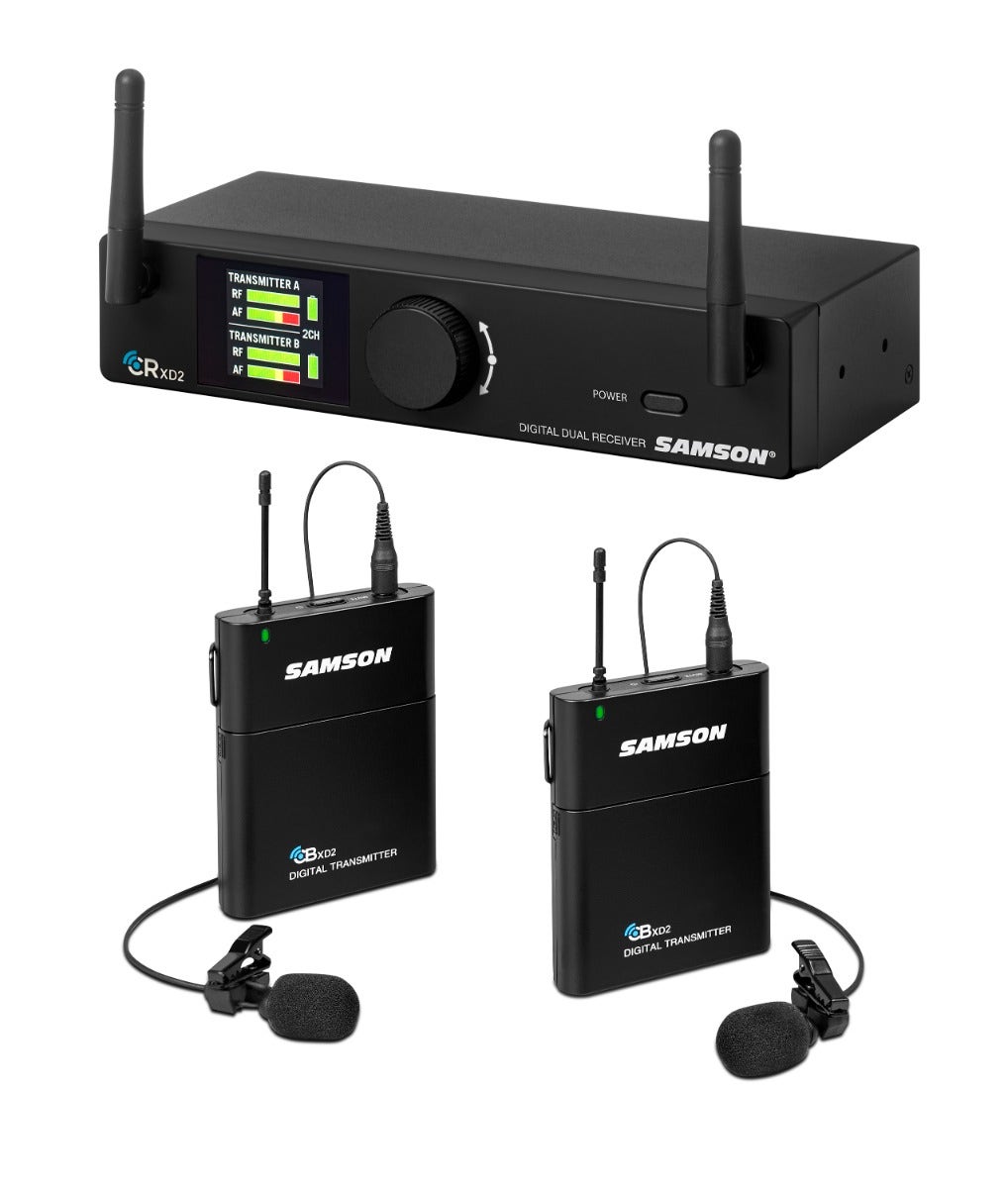 Samson Concert XD2 Dual Presentation Wireless Microphone System Lavaliere