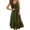 Army Green, variant on Women's Casual Linen Blend Midi Dress Sleeveless Spaghetti Strap Ruffle Hem Pleated Detail Daily Wear Dress,XXL