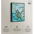 thumbnail image 2 of Serene Turtle Colorful Coastal Wall Art Canvas Wall Art by Art Remedy, Black Floater Frame, 37" x 55", 2 of 6