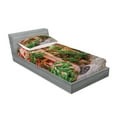 thumbnail image 2 of Ambesonne Colorful Fitted Sheet & Pillow Sham Set, Small Medieval Town, Twinxl, Multicolor, 2 of 2