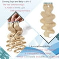 thumbnail image 5 of MY-LADY 20PCS Wavy Curly Tape in 100% Real Human Hair Extensions Hairpiece Skin Weft Full Head 14inch #613 Bleach Blonde, 5 of 9