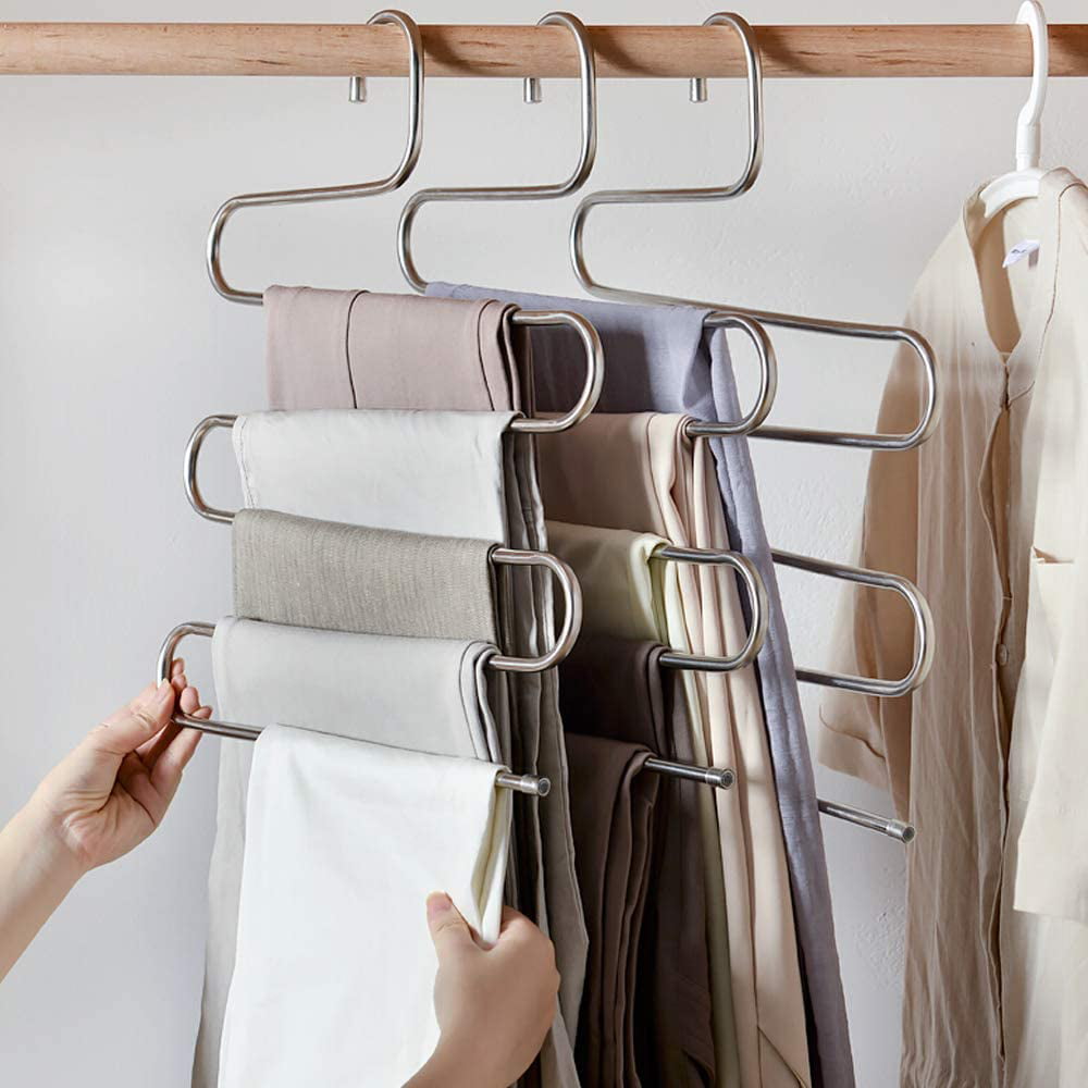 Clothes Rack 5 Layers S Shape Clothes Hangers Multilayer Storage Clothing Hanger 