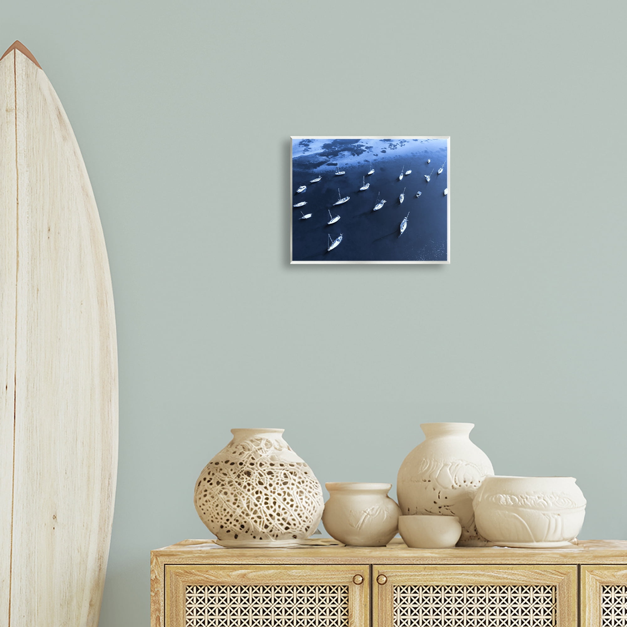 Stupell Industries Scattered Boats on Sea Transportation Photography Unframed Art Print Wall Art, 14 x 11