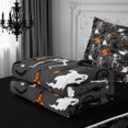 thumbnail image 5 of Erosebridal Gothic Skeleton Ghost Zipper Twin Comforter Sets with Fitted Sheet and 2 Pillowcases,Halloween Black Cats Zipper Bedding Set,Dark Grey,Reversible, 5 of 7