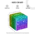 thumbnail image 4 of Sikiie Glitter Rainbow Leather Tissue Box Cover Square, tissue box holder, Tissue Box with Bottom Belt-5.2”x5.2”x5.2”, 4 of 7