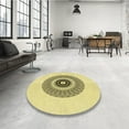 thumbnail image 4 of Ahgly Company Machine Washable Indoor Rectangle Transitional Sun Yellow Area Rugs, 2' x 3', 4 of 7