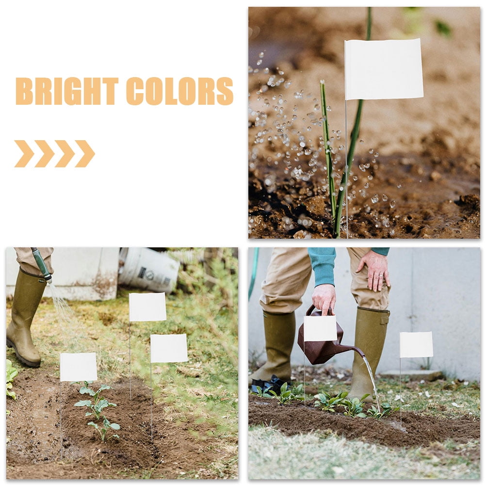 RUNROTOO 25Pcs Garden Flags for Outside Use and Distance Measurement