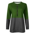 thumbnail image 4 of BLVB Women's Casual Color Block Sweatshirts Long Sleeve Half Zipper Loose Lightweight Pullover Tops Fall Clothes, 4 of 5