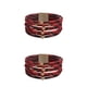 thumbnail image 3 of Qarigey magnética Multicapas Cadena de mano de cuero ajustable Negro Cuadros rojos Type2 NO2, 3 of 6