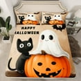 thumbnail image 2 of jejeloiu Halloween Queen Sheet Set,Ghost Pumpkin Black Cat,Luxury Decor For Kids,4-Piece, 2 of 7