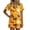 Yellow, variant on Womens Outfits Halloween Lightweight Print Lapel Short Sleeve Belted Top And Shorts 2 Piece At Home Wear Women's Clothing Sets L