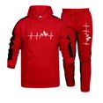 thumbnail image 1 of Chándal de otoño e invierno para hombre, conjunto de 2 piezas con capucha y estampado informal, ropa deportiva para correr de alta calidad, ropa de calle, 1 of 4