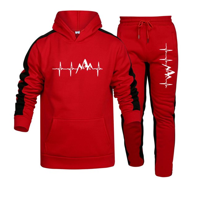 Chándal de otoño e invierno para hombre, conjunto de 2 piezas con capucha y estampado informal, ropa deportiva para correr de alta calidad, ropa de calle