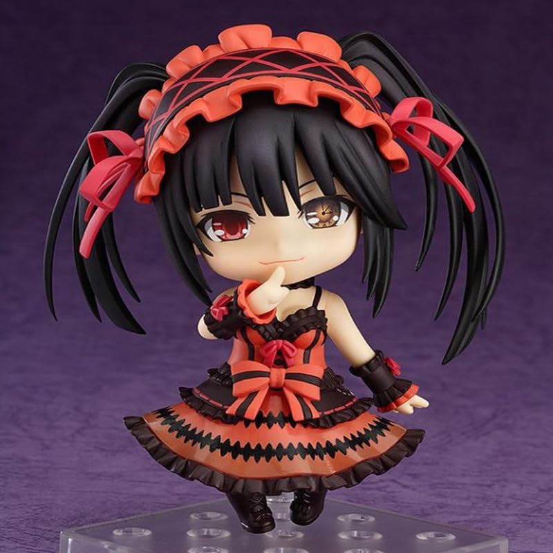New Kurumi Figure, Fighting Movale Q Version Tokisaki Kurumi Movable Action Figure 10cm/3.9inch Anime Model PVC Character Statue Collection Gift