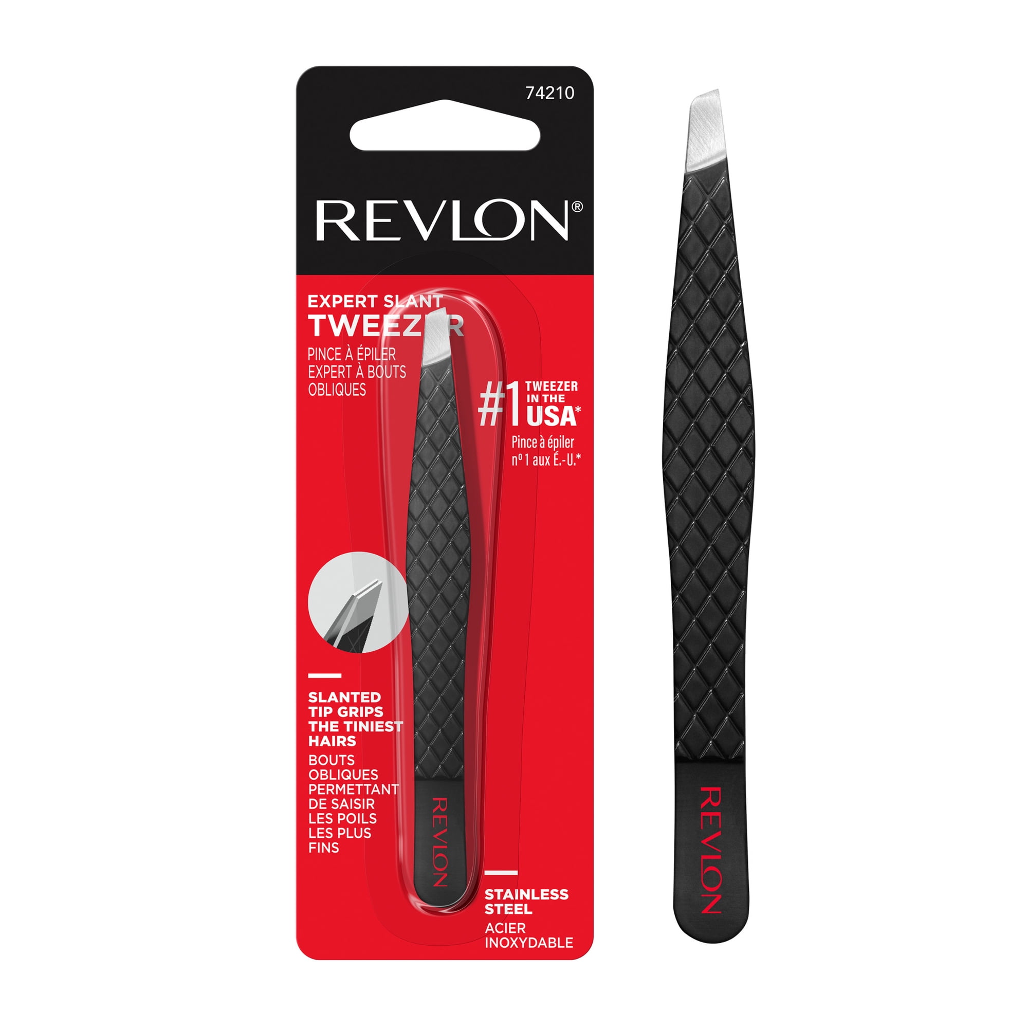 Revlon Expert Slanted Tweezer, Made With Stainless Steel, 1 Count