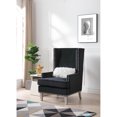 thumbnail image 5 of Wilshire Black High back Velvet Accent Chair with Faux Fur Pillow, 5 of 5