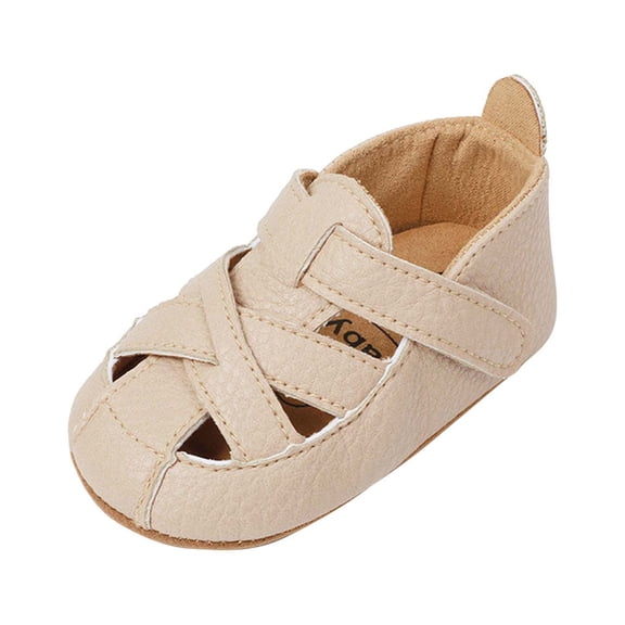 Odeerbi Baby Infant Boys Girls Soft Sole Shoes Slip Resistant Prewalker Summer Non Slip Baby Shoes Beige