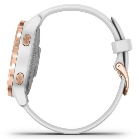 Garmin vívoactive® 4S Rose Gold Stainless Steel Bezel with White Case and Silicone Band