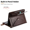 thumbnail image 3 of TECH CIRCLE Galaxy Tab S10 Ultra Case,Galaxy Tab S9 Ultra 2023/S8 Ultra 2022 Case,Business PU Leather Folio Stand Protective Cover S Pen Holder Card Slots Shoulder Hand Strap Wallet Bag Case,Brown, 3 of 6