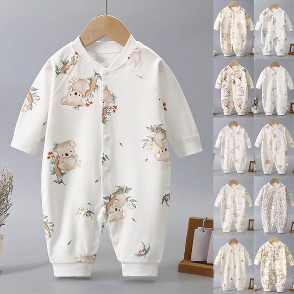 Newborn Baby Bodysuit for 12-18 Months Infant Long Sleeves Jumpsuit for Crawling Clothes Baby Romper Khaki