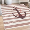 thumbnail image 1 of Striped Decorative Rug, Ship Anchor Chain Marine Life Inspired Lines Background Ocean Sailing, Quality Carpet for Bedroom Dorm and Living Room, 6 Sizes, Dried Rose, by Ambesonne, 1 of 4