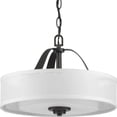 thumbnail image 3 of Progress Lighting, Kene Collection, 2-Light Semi-Flush Mount, Graphite Finish, Linen Shade, 3 of 3
