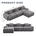 thumbnail image 3 of 120"Modern L Shaped Modular Sectional Sofa, Boneless Cloud Couch with Ottoman, Oversized Corduroy Couch Deep Seat, 30D Sponge for Indoor Living Room, No Assembly Required(Dark Grey), 3 of 7
