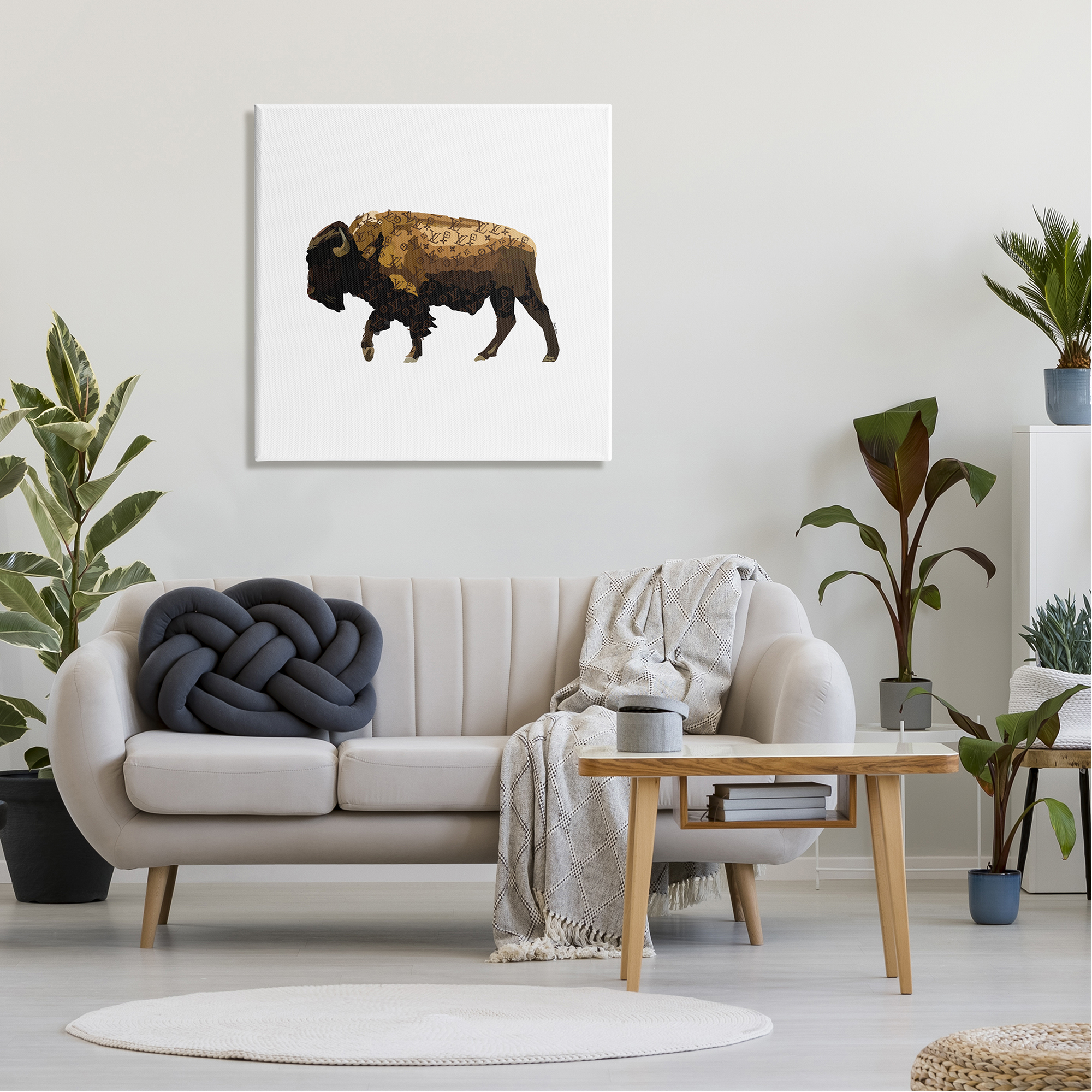 Stupell Glam Fashion Brand Bison Animal Animals & Insects Painting Gallery Wrapped Canvas Print Wall Art