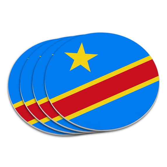 The Democratic Republic of The Congo National Country Flag Coaster Set
