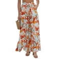 thumbnail image 3 of Pantalones Anchos de Pierna para Mujer, Pantalones Palazzo Florales Fluidos para Mujer, Pantalones Casuales de Verano de Cintura Alta. Estampados Coloridos L, 3 of 7