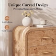 thumbnail image 3 of Vintagearth Nightstand Set of 2, 24" Tall Modern Curved Bedside Table, FSC-Certified Wood End Table, 2 Drawer Storage, Light Burl, 3 of 7