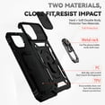 thumbnail image 5 of for iPhone 13 Pro Max Case, Soft TPU & Hard PC Anti-scratch Sliding Cover Full Protection Ring Stand Rotating Kickstand Holder Magnetic Shockproof Phone Case Cover for iPhone 13 Pro Max, Black, 5 of 7