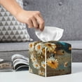 thumbnail image 4 of Kdxio Rustic Daisy Mason Jars Print Tissue Box Cover,Square Decorative PU Leather Facial Paper Case Organizer Holder Dispenser for Bathroom,Night Stands,Desk,Car 5.2''X5.2''X5.2'', 4 of 6