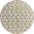 thumbnail image 1 of Ahgly Company Machine Washable Indoor Round Abstract Camel Brown Area Rugs, 7' Round, 1 of 7