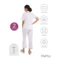 thumbnail image 6 of MeMoi Women's Notch Collar Capri Cotton Blend Pajama Set - Womens - Female, XL, White, 6 of 12