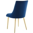 thumbnail image 4 of Contemporary Modern Urban Designer Dining Kitchen Room Side Dining Chair, Velvet Fabric Metal Steel, Navy Blue, 4 of 7
