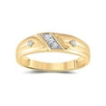 thumbnail image 3 of FB Jewels 14kt Yellow Gold His Hers Round Diamond Cross Matching Wedding Set 1/5 Cttw Size 5, 3 of 4