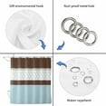 thumbnail image 5 of Blue Brown Morocco Waterproof Fabric Shower Curtain,Geometric Stripes Aqua Stitching Waterproof Fabric Shower Curtain for Bathroom Curtains Bathtubs Hotel Shower Curtains with 12 Hooks Long 72x78in, 5 of 8