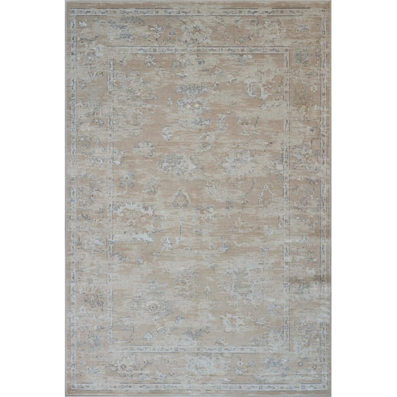 Eno Elmina Brown Ivory Taupe and White Viscose  Area Rug