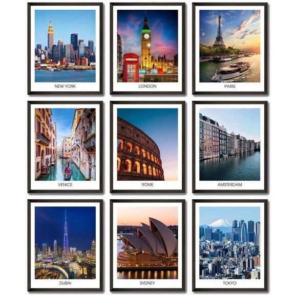 Vintage City Wall Art Print - Vintage Travel Decor Posters, CTrendy City Wall Art Prints,Capital Wall Art Prints, European Buildings Poster, Skyline Photo of New York (8x10 - UNFRAMED)