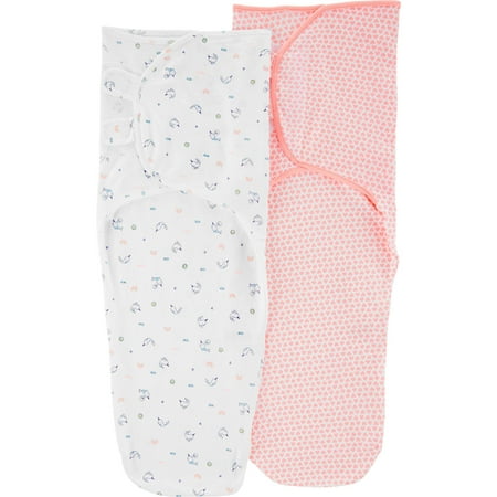 Carter's Baby Girls 2-Pack Cotton Swaddle Blankets (Hearts)